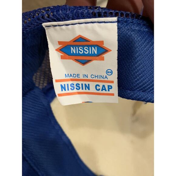 Vtg Nissin REI CO-OP Trail Run Series White Blue Trucker Hat Baseball Cap - Picture 8 of 9
